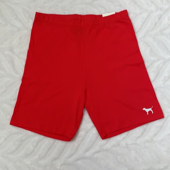 2 Pink, size M, High Waist Bike/Yoga Short.  One is Orange, and one is Eggplant. - Picture 2 of 8